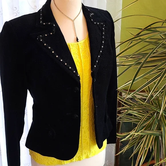 Bisou Bisou Black Sparkly Jacket - Picture 1 of 16